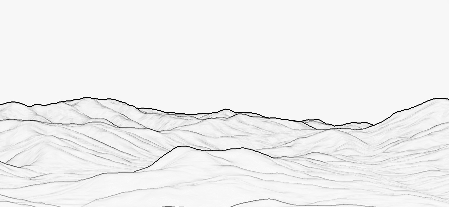 A line rendering of the Brogo River valley from PeakFinder.