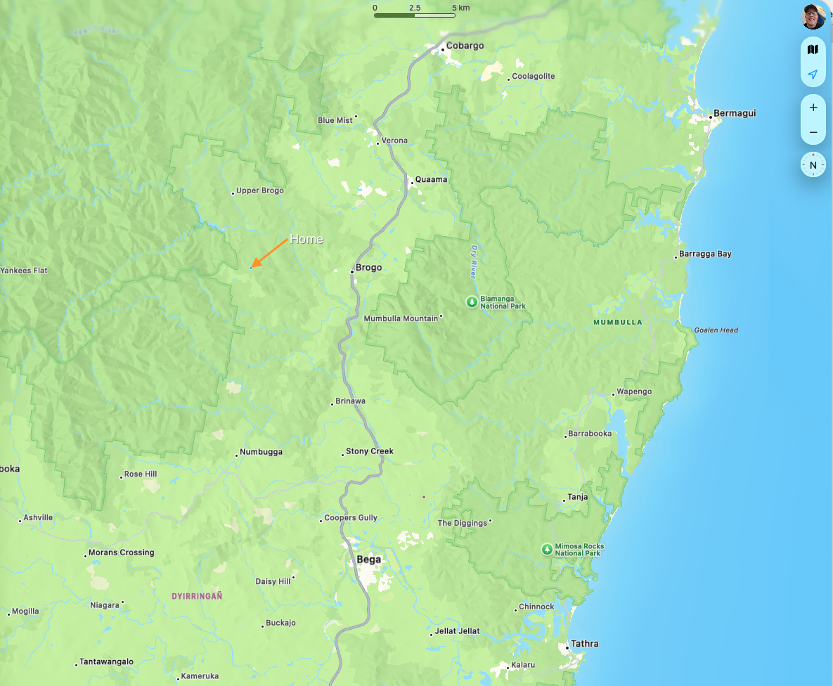 An Apple Maps rendering of where we live.